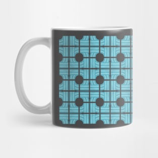 Pattern of blue squares and circles Mug